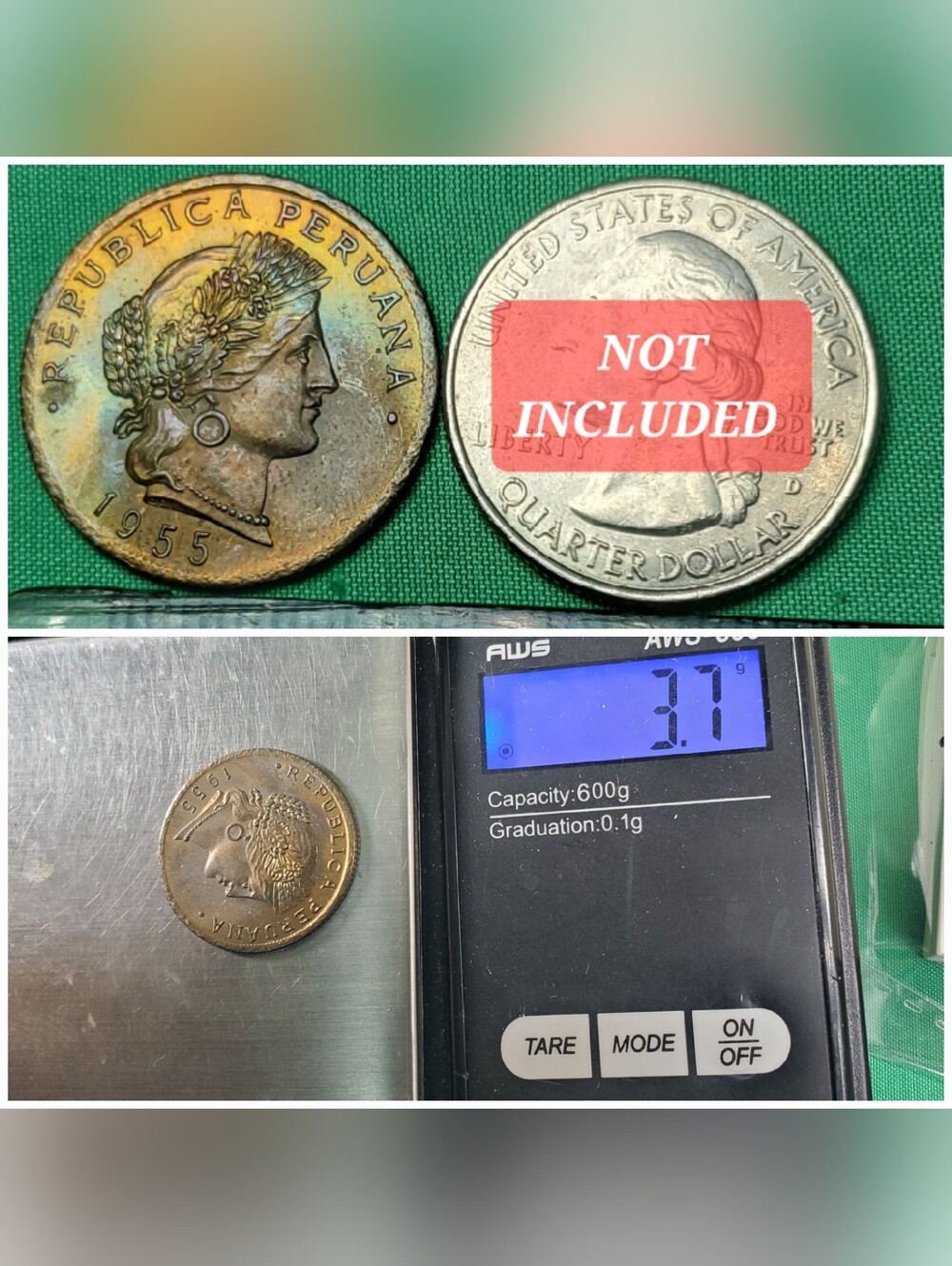 1955 Peru 20 Centavos - Stunning Natural Blue Toning - Picture 5 of 16